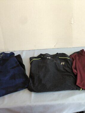 LOT of 3 Boys Athletic Shirts - Russell MED 8, LG 10-12, & Champion MED